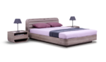 Κρεβάτι ξύλινο με δερμάτινη/ύφασμα S02 180x200 DIOMMI 45-749