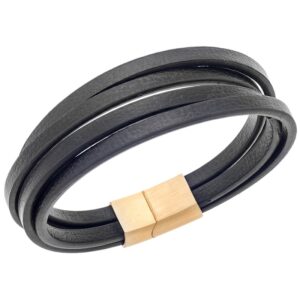 Βραχιόλι Senza Men's Steel Leather Strap