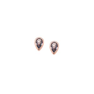 Σκουλαρίκια SENZA ροζ επιχρυσωμένο ασήμι 925, δάκρυ με aquamarine ζιργκόν