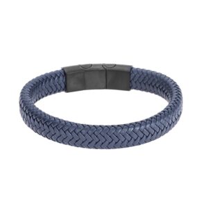 Βραχιόλι Senza Men's Stainless Steel - Blue Leather Strap