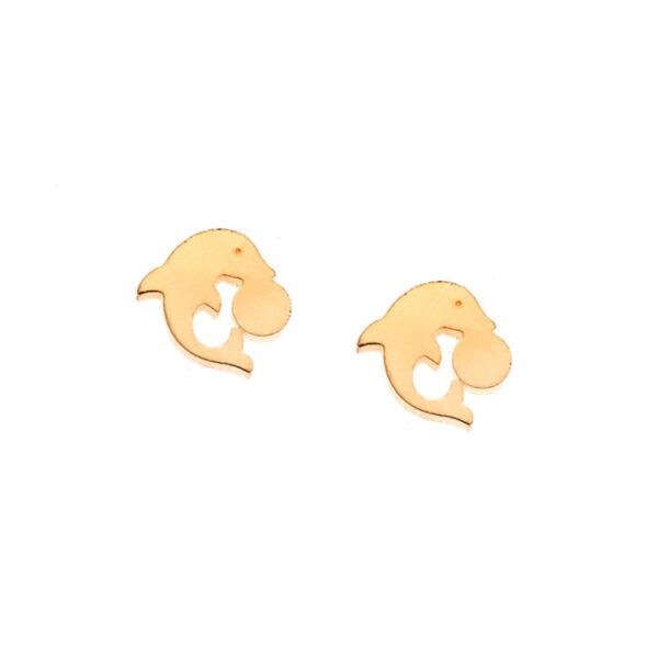 Σκουλαρίκια Γυναικεία SENZA Gold Plated Steel με δελφίνι