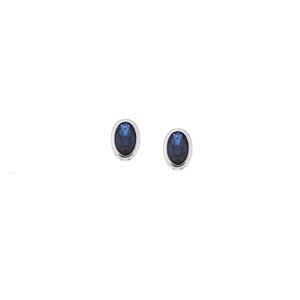Σκουλαρίκια SENZA ασήμι 925, οβάλ με μπλε ζιργκόν