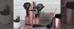 Berlinger Haus Σετ μαχαίρια και εργαλεία κουζίνας 12 τμχ. με βάση στήριξης I-Rose Collection BH-6252NA