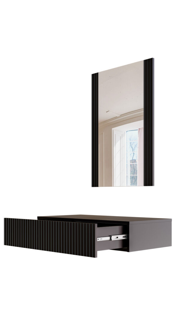 PAFOS vanity table ( hanging ) and mirror BLACK/BLACK DIOMMI CAMA-PAFOS-TOALETKA-CZ/CZ
