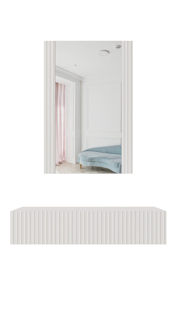 PAFOS vanity table ( hanging ) and mirror white/white DIOMMI CAMA-PAFOS-TOALETKA-BI/BI