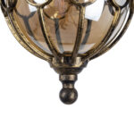 GloboStar® ETOILE 00988 Vintage Industrial Κρεμαστό Φωτιστικό Οροφής Μονόφωτο 1 x E27 Μπρονζέ Χρυσό Μεταλλικό Πλέγμα με Μελί Γυαλί Φ18 x Υ27cm