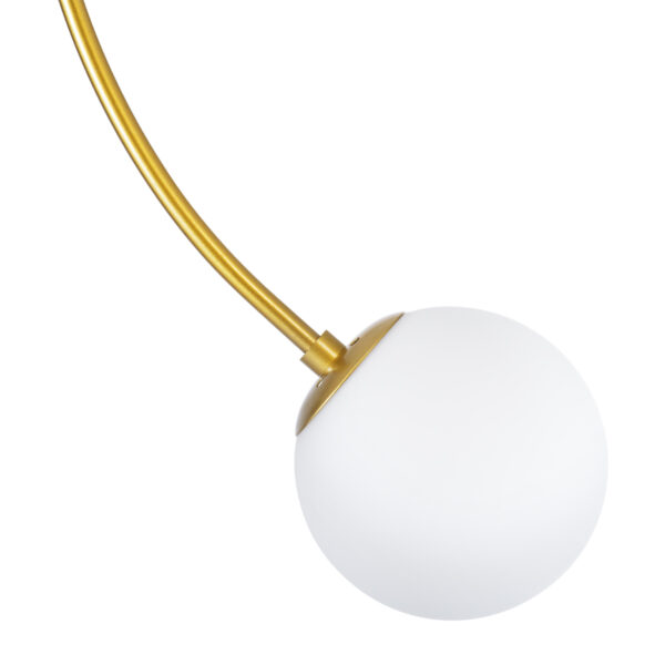 GloboStar® DRIZZLE 00922 Μοντέρνο Φωτιστικό Οροφής Μονόφωτο Χρυσό 70cm με Λευκό Ματ Γυαλί Φ15 x Y70cm