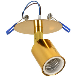 GloboStar® SARA 00851 Μοντέρνο Χωνευτό Φωτιστικό Οροφής / Τοίχου Μονόφωτο 1xE27 Μεταλλικό Χρυσό Φ8 x Υ8.5cm