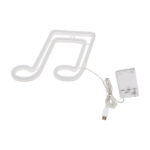 GloboStar® 78571 Φωτιστικό Ταμπέλα Φωτεινή Επιγραφή NEON LED Σήμανσης MUSIC NOTE 5W με Καλώδιο Τροφοδοσίας USB - Μπαταρίας 3xAAA (Δεν Περιλαμβάνονται) - Ροζ
