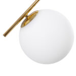 GloboStar® MONROE 00953 Μοντέρνο Κρεμαστό Φωτιστικό Οροφής Τρίφωτο 3 x E27 Χρυσό - Λευκό Μεταλλικό Μπάλα Φ60 x Υ50cm