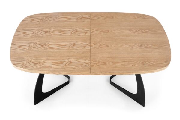 VELDON extension table, color: top - natural oak, legs - black DIOMMI V-CH-VELDON-ST