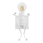 GloboStar® FIGURE 10001389 Μοντέρνο Παιδικό Φωτιστικό Τοίχου Απλίκα Μονόφωτο Λευκό Μεταλλικό Φιγούρα Μ12 x Π19 x Υ17cm