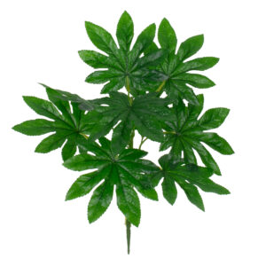 GloboStar® FATSIA 78283 Τεχνητό Φυτό Φάτσια - Μπουκέτο Διακοσμητικών Φυτών - Κλαδιών με Φύλλωμα Πράσινο Υ36cm