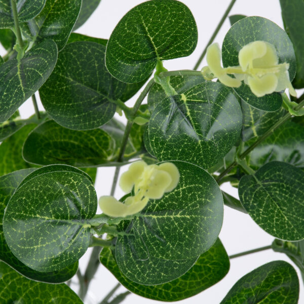GloboStar® EUCALYPTUS 78295 Τεχνητό Φυτό Ευκάλυπτος - Μπουκέτο Διακοσμητικών Φυτών - Κλαδιών με Φύλλωμα Πράσινο - Λευκό Υ45cm