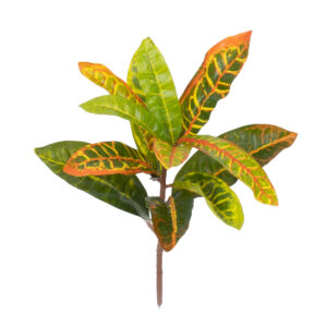 GloboStar® MIXED CROTON 78235 Τεχνητό Φυτό Κρότωνας Μιξ - Μπουκέτο Διακοσμητικών Φυτών - Κλαδιών με Φύλλωμα Πράσινο - Πορτοκαλί - Κίτρινο Υ35cm
