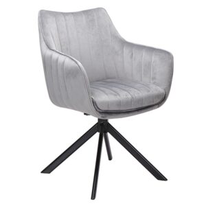 Επενδυμένη καρέκλα Azalia 61x44x86 μαύρη μεταλλική βάση/γκρι βελούδο bluvel 14 DIOMMI AZALIAVCSZ