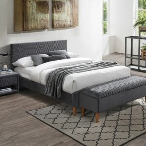Επενδυμένο κρεβάτι Azurro 160x200 με Βελούδο σε χρώμα Γκρι DIOMMI AZURROV160SZD