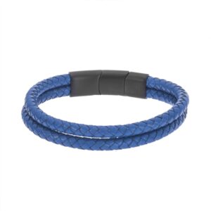 Βραχιόλι Senza Men's Steel Blue Leather Strap