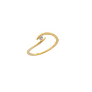 Δαχτυλίδι Γυναικείο Μονόπετρο Senza Silver 925 Gold Plated