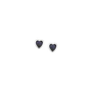 Σκουλαρίκια SENZA ασήμι 925, καρδιά μπλε ζιργκόν