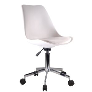 Καρέκλα Γραφείου ArteLibre ΚΥΒΕΛΗ Λευκό PU 48x55x82-92cm