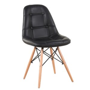 Καρέκλα ArteLibre PEEP Μαύρο PVC/Ξύλο 44x52.5x84cm