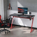 Γραφείο Gaming ArteLibre LEIA Μαύρο/Κόκκινο Ξύλο/Μέταλλο 120x65x75cm