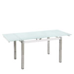Τραπέζι Επεκτεινόμενο ArteLibre BOTEV Αμμοβολή/Χρώμιο Γυαλί/Μέταλλο 110+60x70x75cm