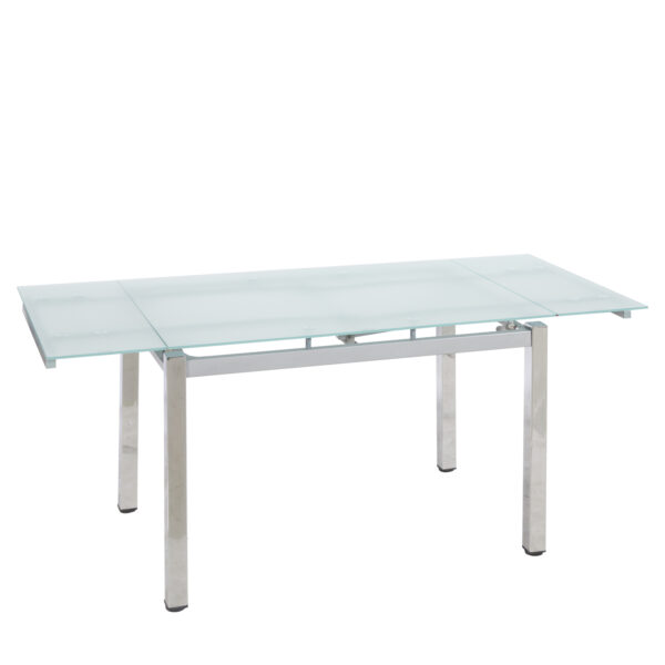 Τραπέζι Επεκτεινόμενο ArteLibre BOTEV Αμμοβολή/Χρώμιο Γυαλί/Μέταλλο 110+60x74x75cm