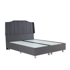 Κρεβάτι ArteLibre BISMUTH Με Αποθηκευτικό Χώρο Γκρι Βελούδο (Στρώμα 160x200cm)