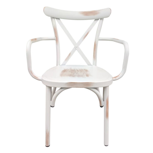 Καρέκλα Κήπου ArteLibre THOMSONS Λευκό Αντικέ Αλουμίνιο 52x52x87cm