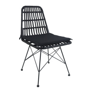 Καρέκλα Κήπου ArteLibre ALFONSE Μαύρο Μέταλλο/Rattan 47x62x81cm