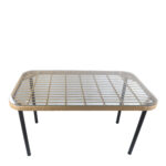Τραπέζι Κήπου ArteLibre AMPIUS Φυσικό/Μαύρο Μέταλλο/Rattan/Γυαλί 160x90x73cm