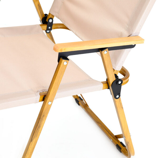 Καρέκλα Παραλίας ArteLibre GILI MENO Μπεζ/Χρυσό Μέταλλο/Ύφασμα 30x44x63cm