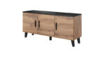 Chest of drawers LOTTA 150 3D wotan oak/ black DIOMMI CAMA-LOTTA-KOMODA-150-3D-DWO/CZ