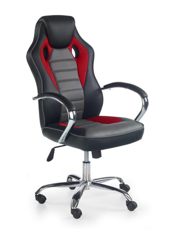 SCROLL executive o.chair, color: black / red / grey DIOMMI V-CH-SCROLL-FOT-CZERWONY
