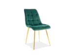 Επενδυμένη καρέκλα ύφασμα Chic 50x43x88 χρυσός/πράσινο βελούδο DIOMMI CHICVZLZ