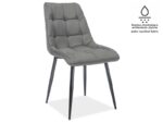 Επενδυμένη καρέκλα ύφασμιμι Chic 50x43x88 μαύρο/γκρι velvet DIOMMI CHICMVCSZ