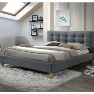 Επενδυμένο κρεβάτι Texas 140x200 με Ύφασμα χρώμα Γκρι DIOMMI TEXAS140SZ