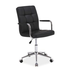 Καρέκλα γραφείου Q-022 οικολογικό δέρμα μαύρο 87x45-55x51x40 DIOMMI 80-338
