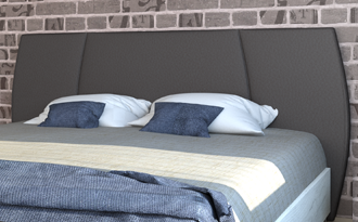 Κρεβάτι ξύλινο με δερμάτινη/ύφασμα EVROS 160x190 DIOMMI 45-161