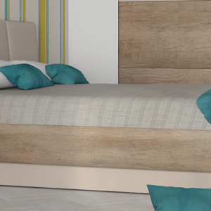 Κρεβάτι ξύλινο με δερμάτινη/ύφασμα EVROS 140x190 DIOMMI 45-160