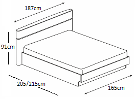 Κρεβάτι ξύλινο με δερμάτινη/ύφασμα CAPRICE 160x200 DIOMMI 45-224