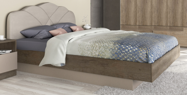 Κρεβάτι ξύλινο με δερμάτινη/ύφασμα KORONA 180x190 DIOMMI 45-115
