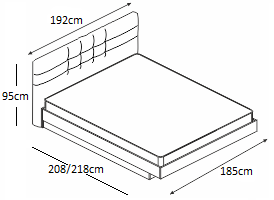 Κρεβάτι ξύλινο με δερμάτινη/ύφασμα LIMITED 180x200 DIOMMI 45-234