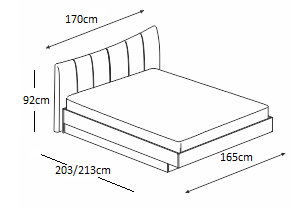Κρεβάτι ξύλινο με δερμάτινη/ύφασμα MOKA 160x200 DIOMMI 45-215
