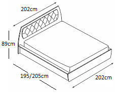 Κρεβάτι ξύλινο με δερμάτινη/ύφασμα TAIS 180x190 DIOMMI 45-045