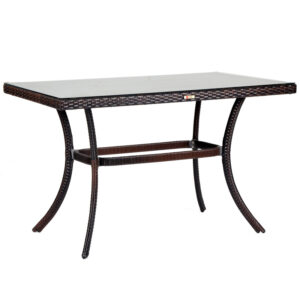 Τραπέζι "MONACO" αλουμινίου-wicker σε χρώμα cappuccino 140x80x74 (1 τεμάχια)
