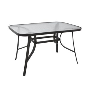 Τραπέζι "BALENO" μεταλλικό/γυαλί σε χρώμα ανθρακί 150x90x70 (1 τεμάχια)