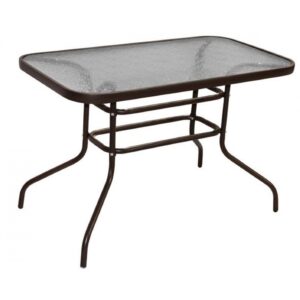 Τραπέζι "CARLOS" μεταλλικό σε καφέ χρώμα 100x65x70 (1 τεμάχια)